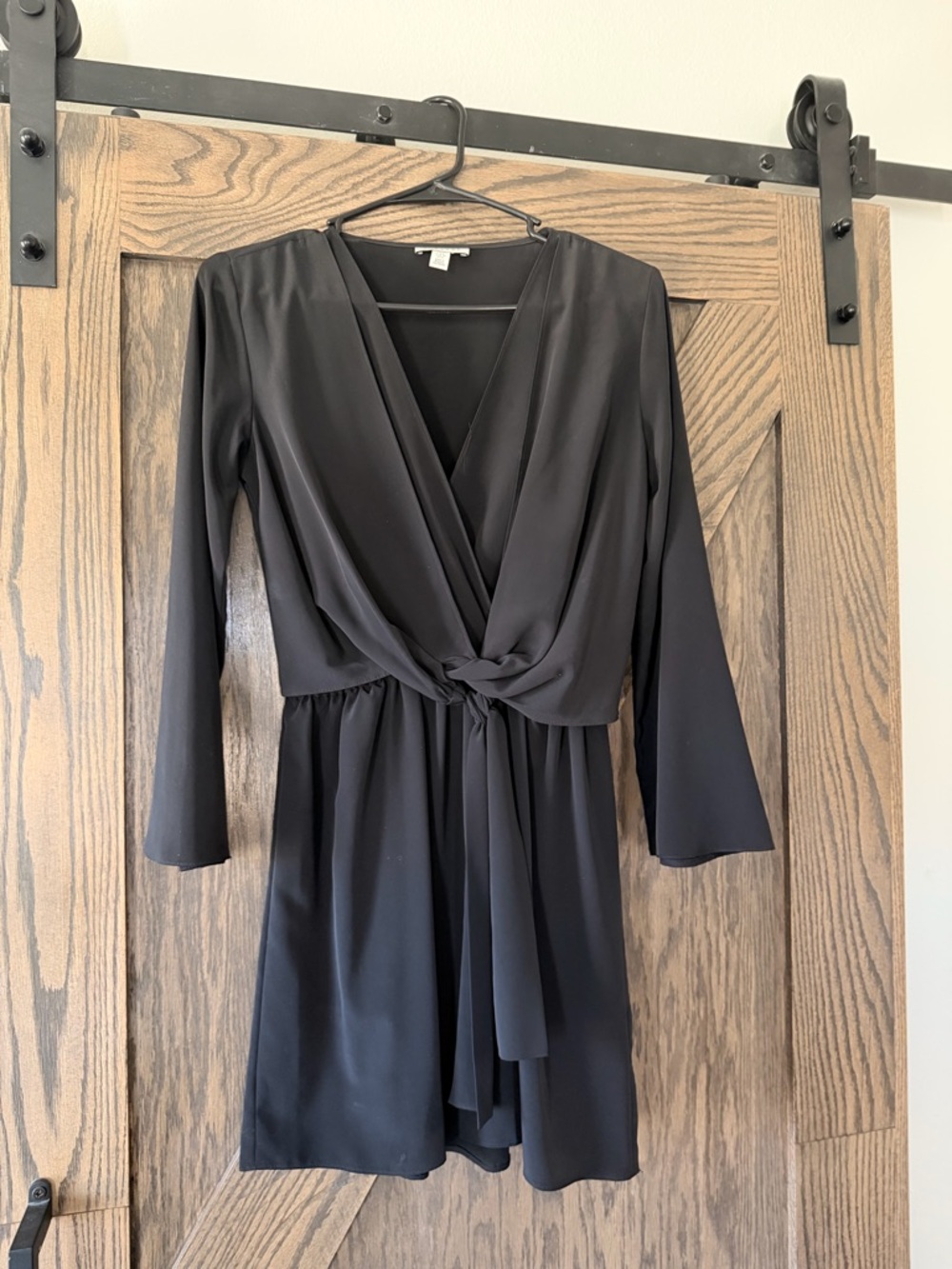 Women's Black Wrap Knot Front Dress